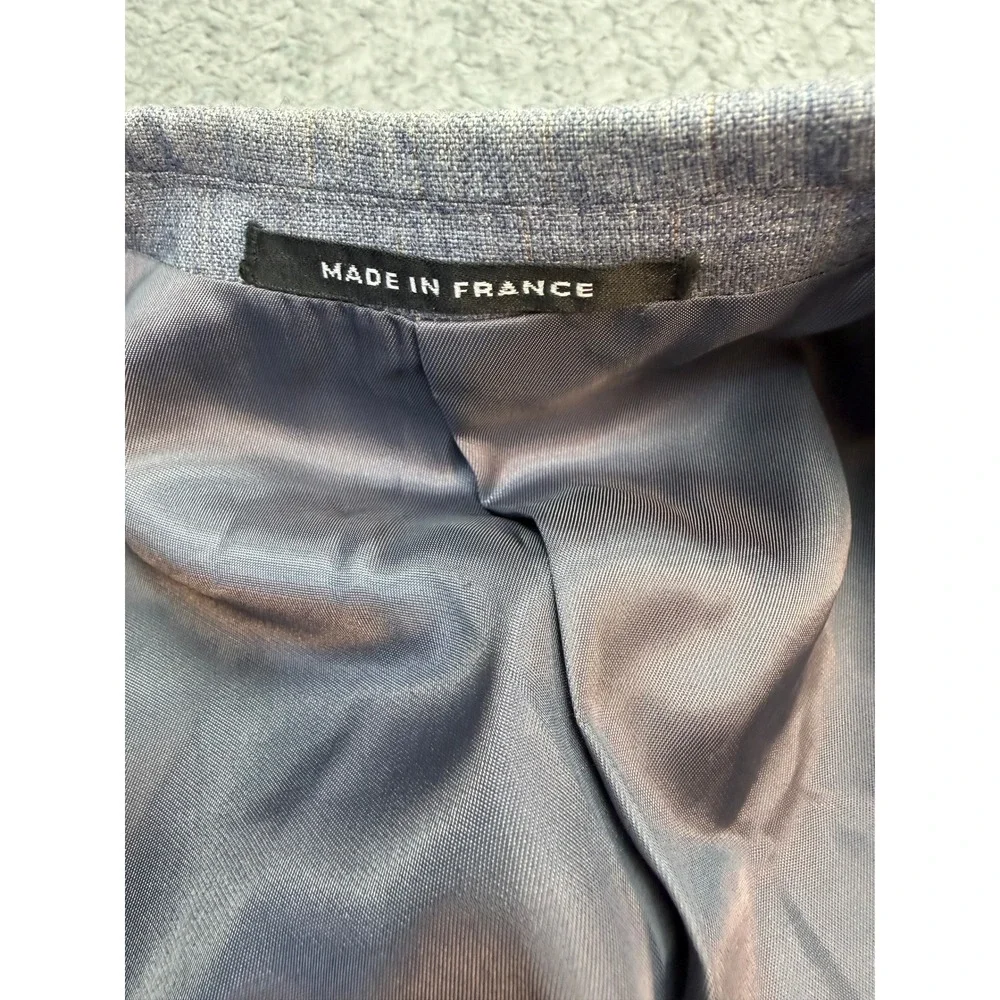 Yves Saint Laurent Blazer Mens 42 R Classic Fit Blue Pinstripe Wool France VTG